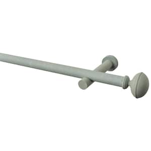 63 in. Intensions Single Curtain Rod Kit in Forest with Bell Finials and Open Brackets