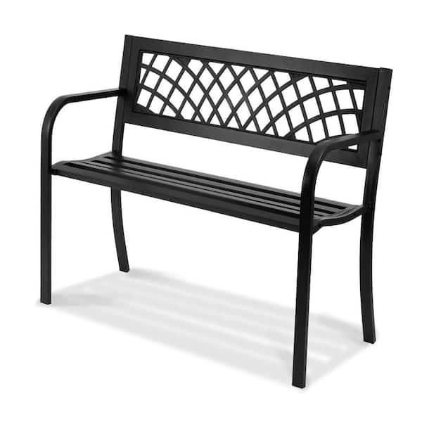 46" Outdoor Metal Garden Bench with Comfortable Mesh Design