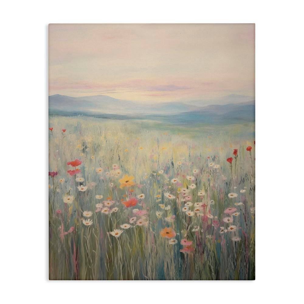 Pastel Spring Floral Meadow by Arlington Prints Unframed Nature Graphic Art Print 40 in. x 30 in. price history on PriceWatchPro