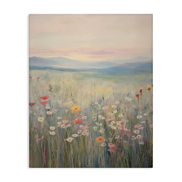 Stupell Industries Pastel Spring Floral Meadow by Arlington Prints Unframed Nature Graphic Art Print 48 in. x 36 in.