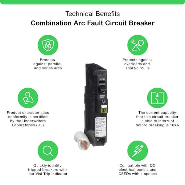 QO 15 Amp Single-Pole Combination Arc Fault Circuit Breaker(QO115CAFIC)