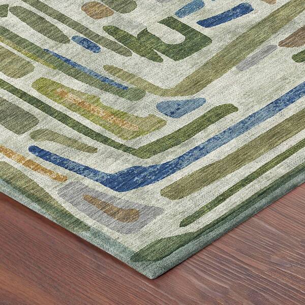 Chantille Machine Washable Indoor/Outdoor Abstract ACN2432 Green 2 ft. x 3 ft. Accent Rug