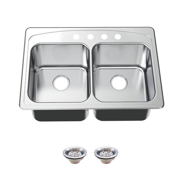 Glacier Bay on sale Double Bowl Kitchen Sink Stainless Steel 22 Gauge 348 961 Read!