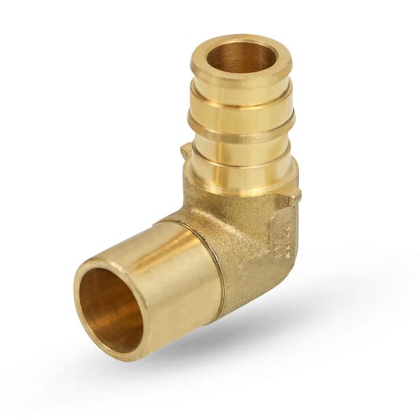 PLUMBFLEX 1/2 in. x 1/2 in. PEX A x Male Sweat Expansion Pex Elbow, Lead Free Brass 90° for Use in Pex A-Tubing