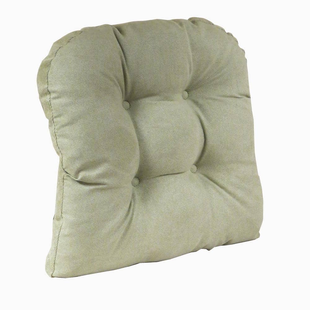 Gripper Non Slip 15 x 16 Faux Leather Black Chair Cushion