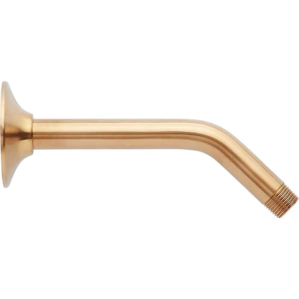 SIGNATURE HARDWARE 7-1/2 in. Wall Mounted Shower Arm and Flange Brushed Gold