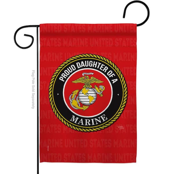 Breeze Decor 13 in. x 18.5 in. Proud Daughter Marines Garden Flag Double- Sided Armed Forces Marine Corps Decorative HDG108527-BO The Home Depot