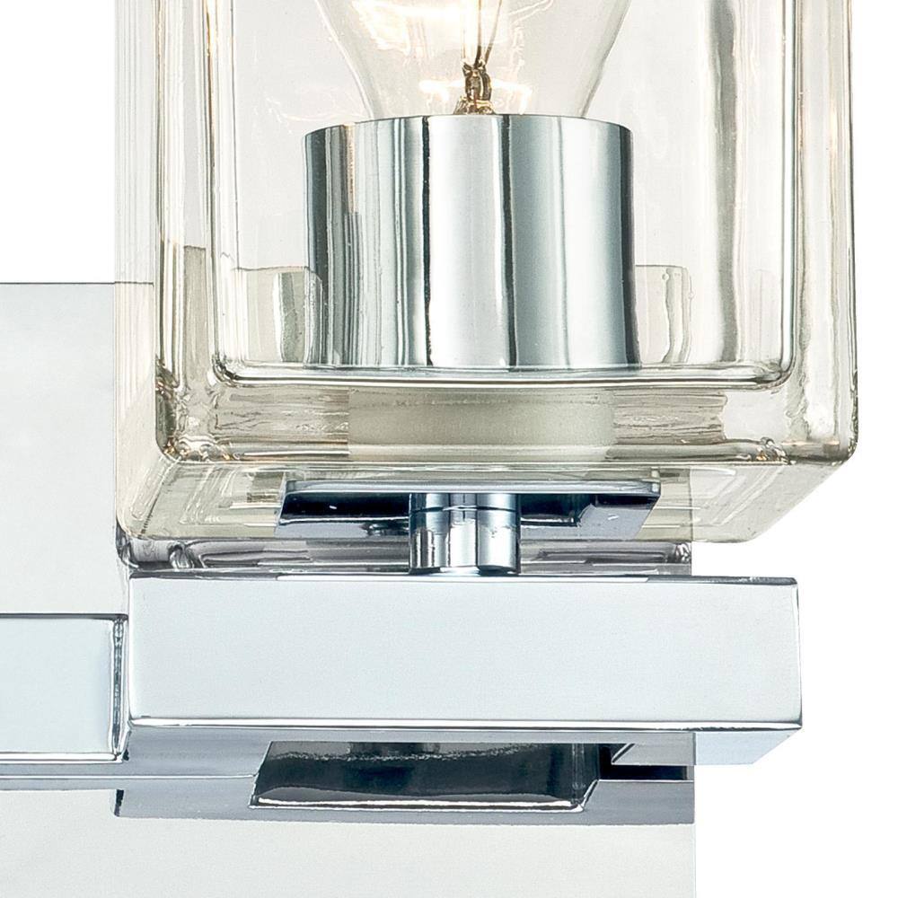 Chrome 2-Light Wall Fixture with Clear Glass Shades