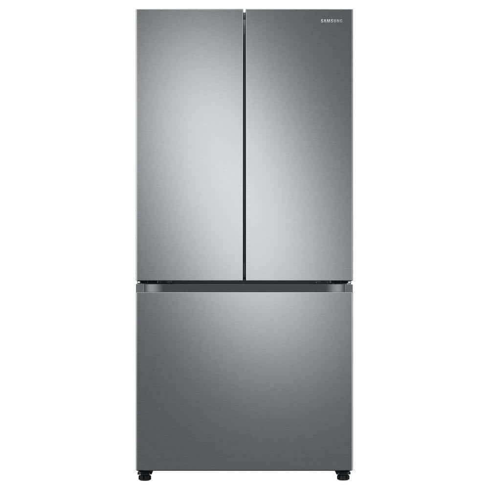 Samsung 33 in. W 24.5 cu. ft. 3-Door French Door Smart Refrigerator in Stainless Steel with Dual Icemaker, Fingerprint Resistant Stainless Steel