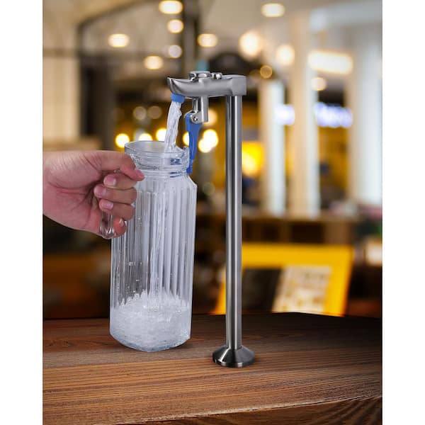 Commercial Deck Mounted Glass Filler Faucet, 14 in. High-Arc Glass Filling Water Station in Brushed Nickel