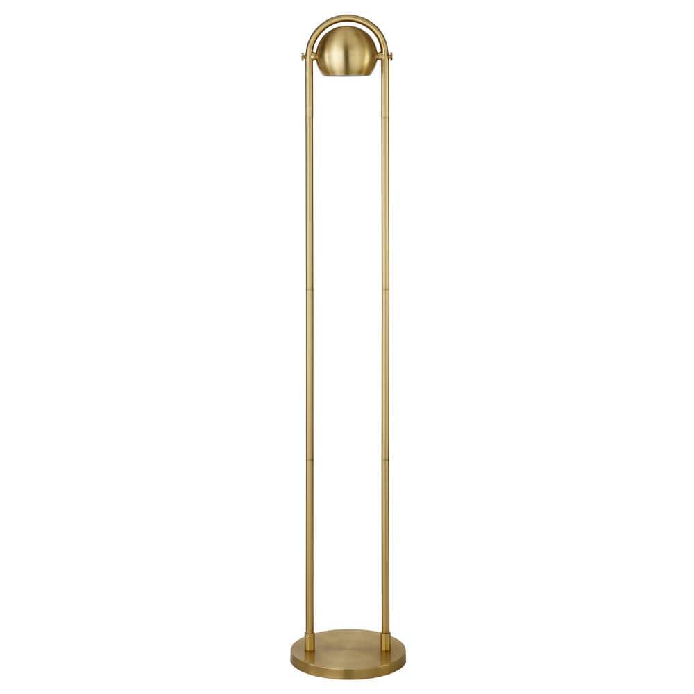 HomeRoots 64 in. Gold 1 1Way (On/Off) Column Floor Lamp for Living