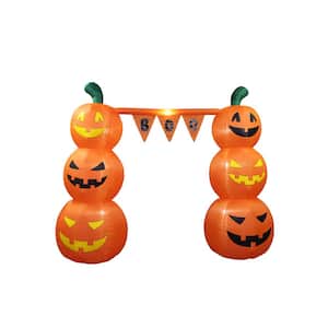 96.46 in. H x 37.40 in. W x 122.05 in. L Halloween Inflatable Pumpkin Banner Archway