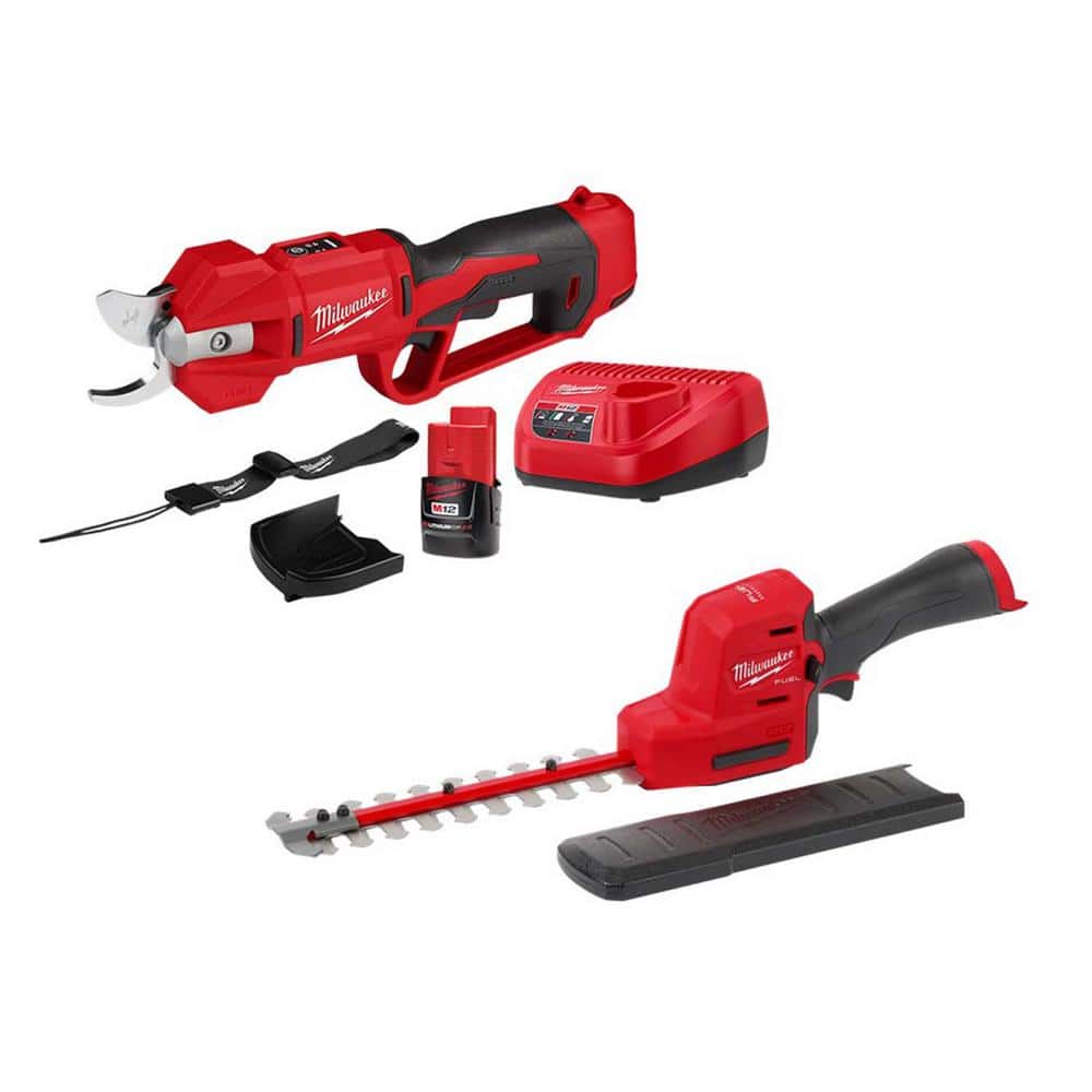 M12 FUEL 8 in. 12V Lithium-Ion Brushless Cordless Battery Hedge Trimmer w/M12 Brushless Pruner Shears Kit (2-Tool) price history on PriceWatchPro