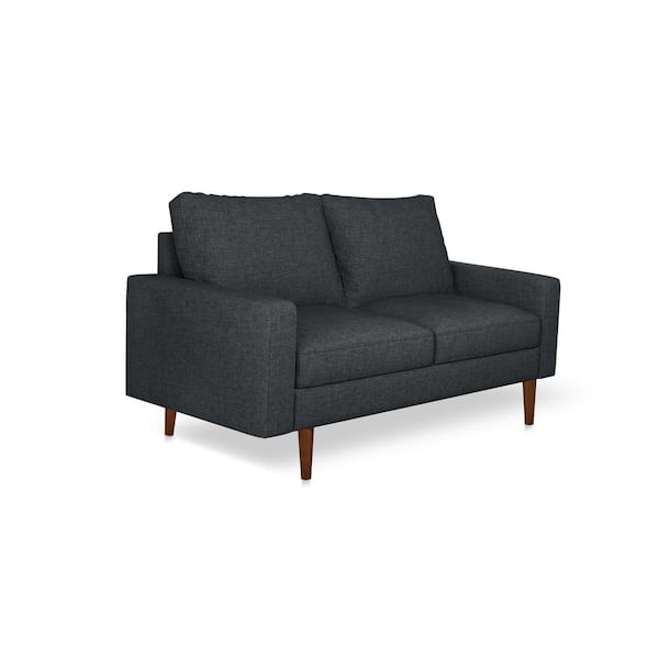 SAINT BIRCH Poland 58 in. Dark Gray Polyester 2-Seat Loveseat