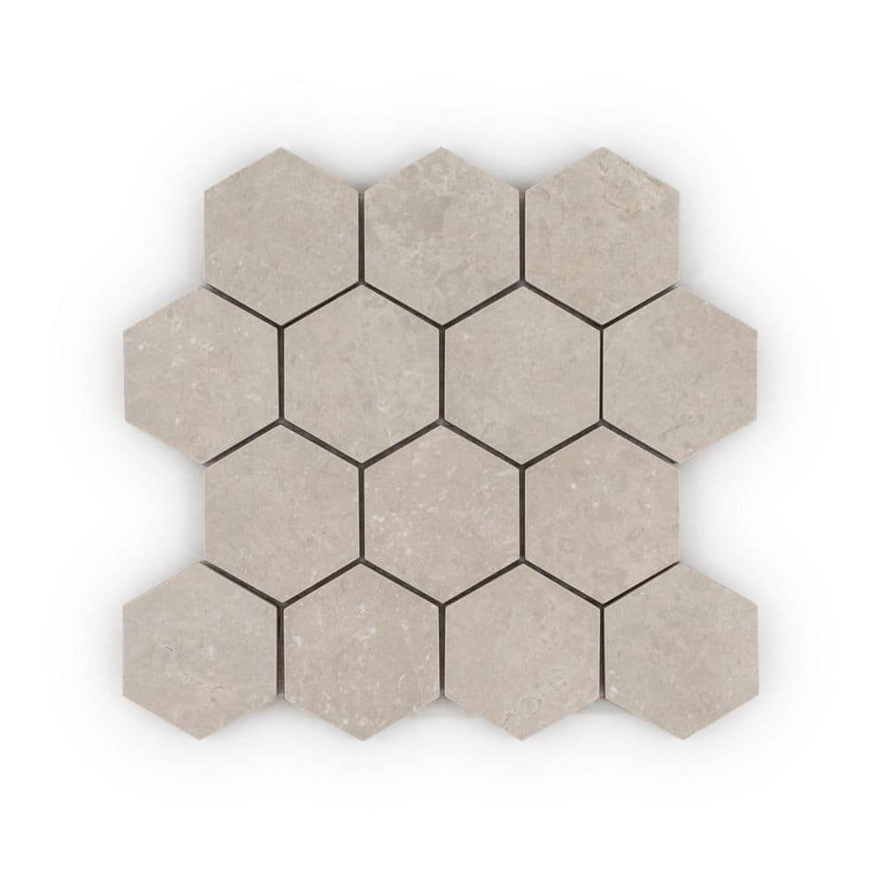 "Take Home Tile Sample - 3"" Hexagon Botticino Beige 4 in. x 4 in. Textured Matte Porcelain Wall/Floor Mosaic Tile Sample" price history on PriceWatchPro