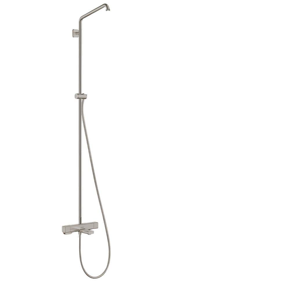 Hansgrohe Croma E 0-Spray Patterns 12 in. Wall Mount Dual Shower Heads in Brushed Nickel -  26068821