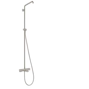 Croma E 0-Spray Patterns 12 in. Wall Mount Dual Shower Heads in Brushed Nickel