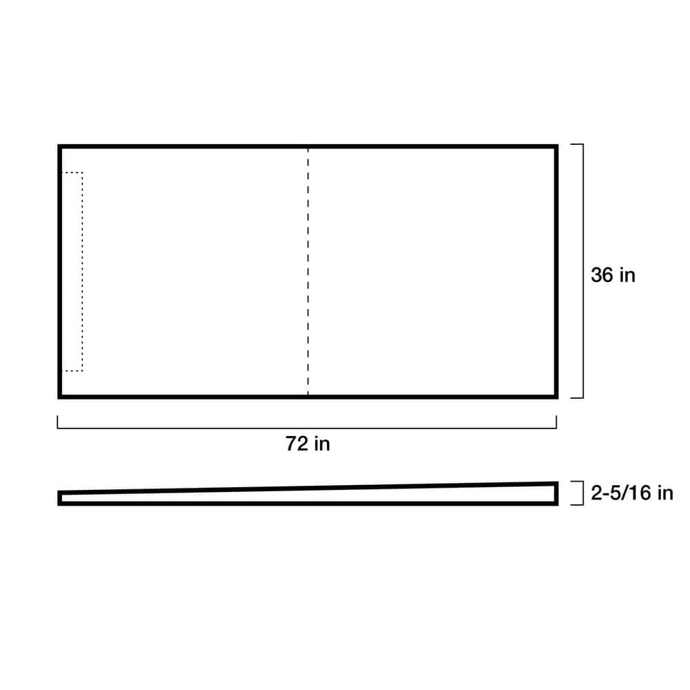 Schluter 36" x 72" Polystyrene Waterproof Linear Shower Pan