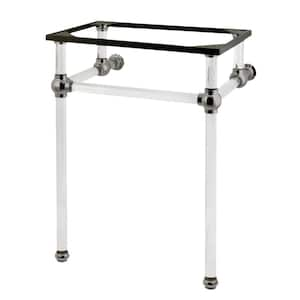 Templeton Acrylic Console Sink Leg in Brushed Nickel