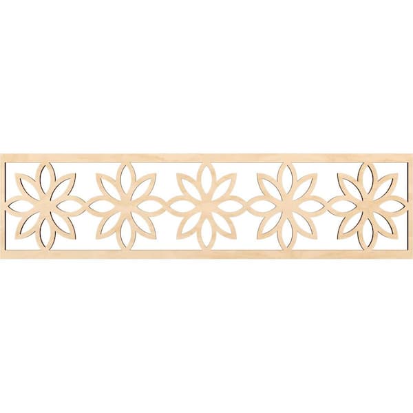 Ekena Millwork Daisy Fretwork 0.375 in. D x 47 in. W x 12 in. L Birch Wood Panel Moulding
