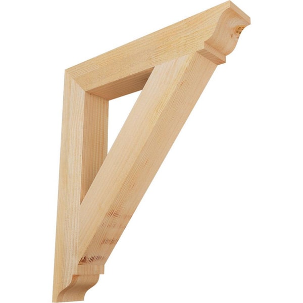 Ekena Millwork 4 in. x 28 in. x 24 in. Douglas Fir Traditional Rough Sawn Bracket