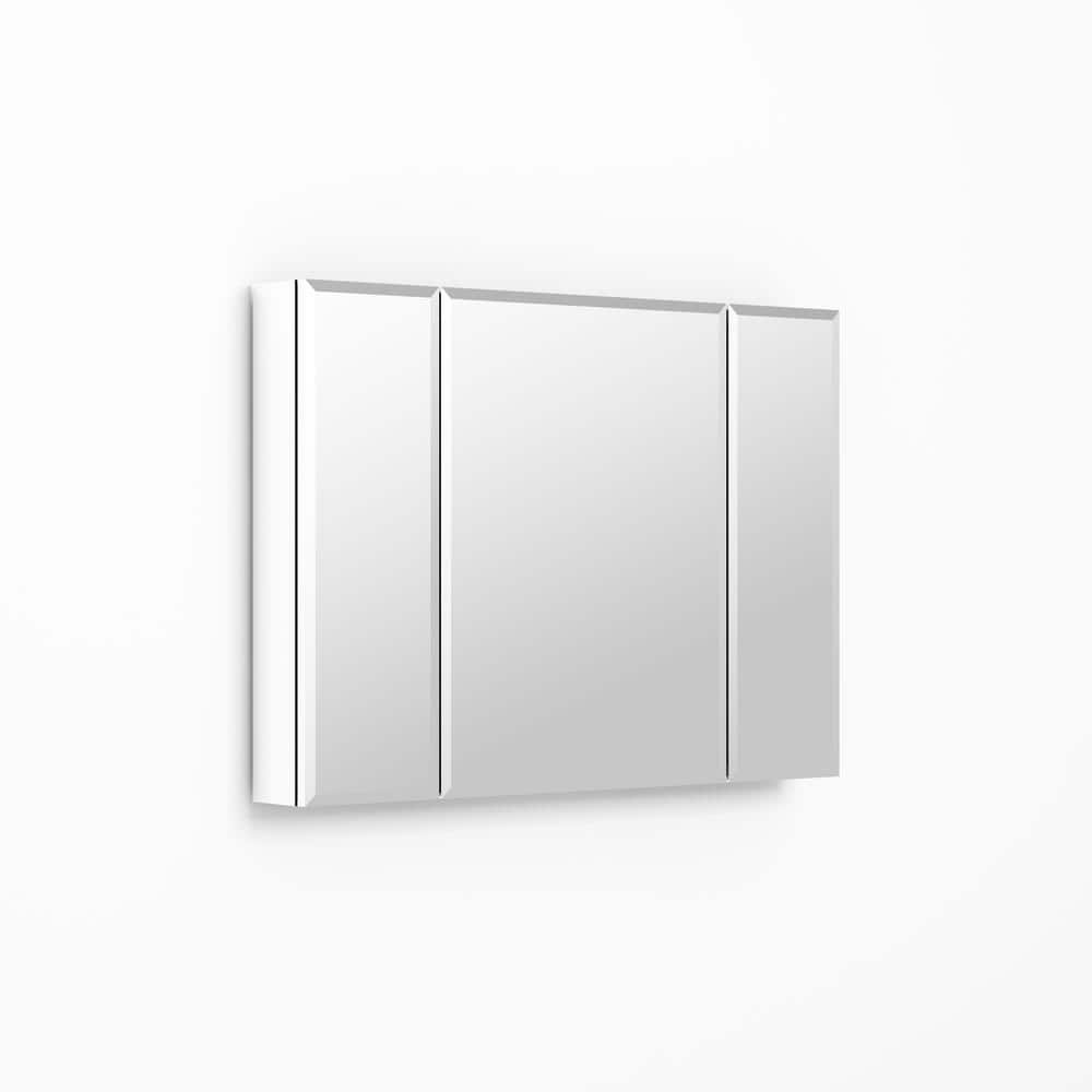 36 in. W x 26 in. H Rectangular Silver Aluminum Recessed Mount Medicine Cabinet with Mirror -  FORCLOVER, ASM-C01-3626