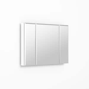 36 in. W x 26 in. H Rectangular Silver Aluminum Recessed Mount Medicine Cabinet with Mirror