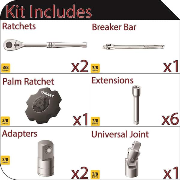 3/8 in. Ratchet and Accessory Set (13-Pieces)