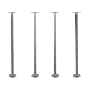 24 in. Malleable Industrial Pipe and Flange DIY Table Legs in Industrial Steel Grey