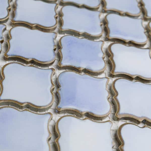 Merola Tile Hudson Tangier Frost Blue 12 in. x 12 buy in. Mosaic Tile - 2 cases