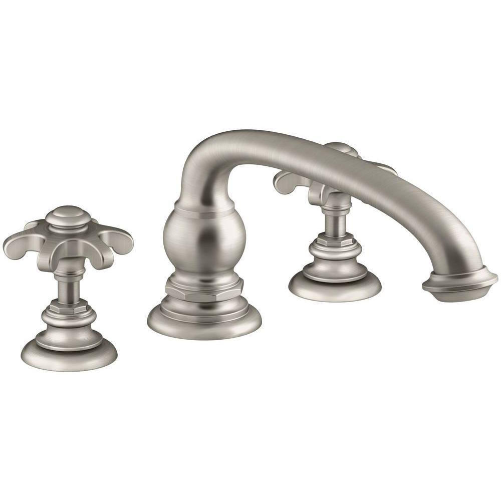 Artisan Vintage Brushed Nickel 9" Deck-Mount Bath Spout