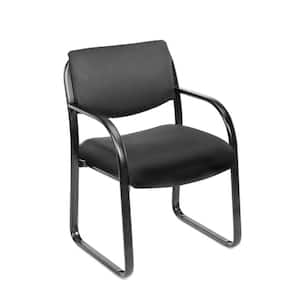Black Guest Arm Chair Black Steel Frame