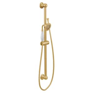 Weymouth Eco-Performance 1-Spray 3 in. Handshower with Slide Bar in Brushed Gold