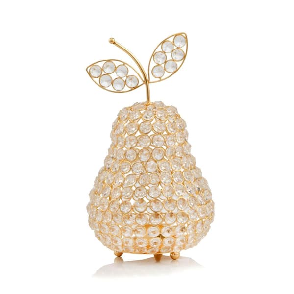 HomeRoots Metal Golden Pear Sculpture