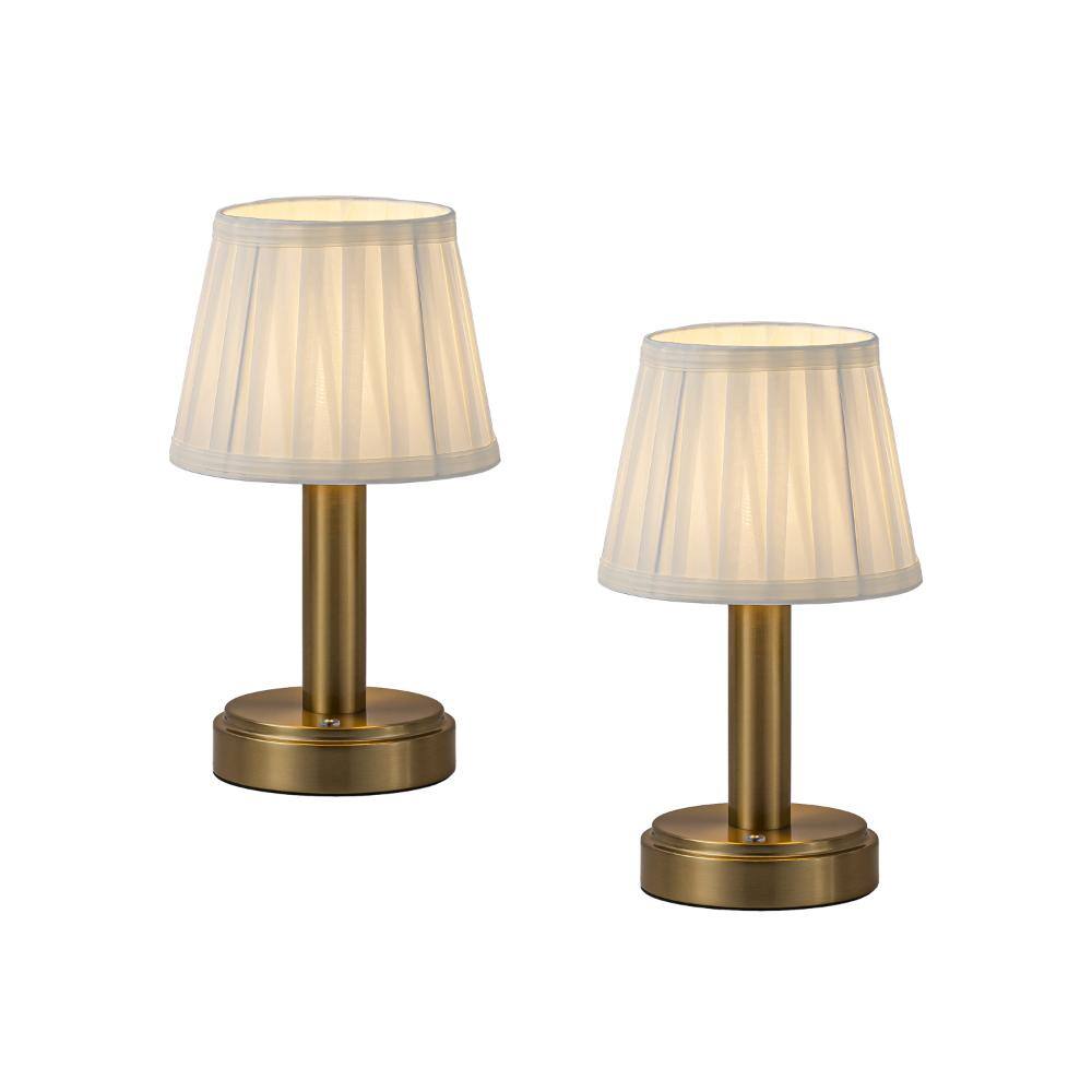 "11"" Antique Brass Type-C Rechargeable Cordless LED Table Lamp Touch Control with Fabric Shade Dimmable(2 Pack)" price history on PriceWatchPro