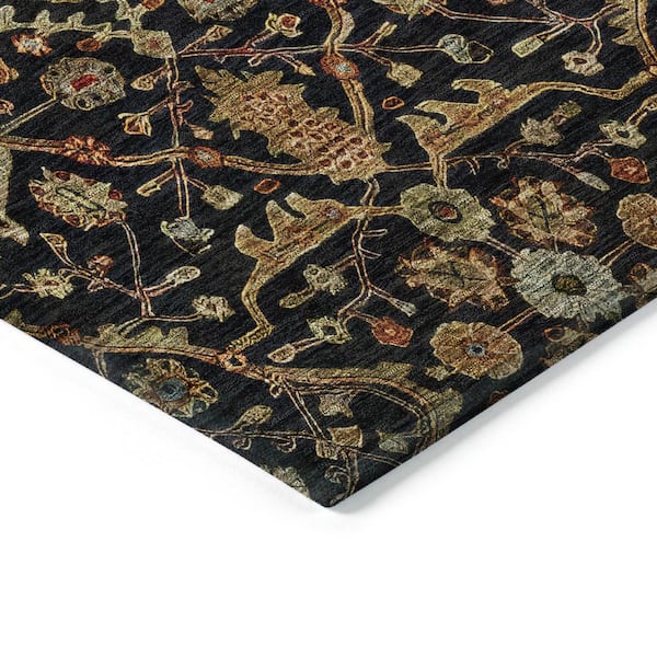 Chantille Machine Washable Indoor/Outdoor Abstract ACN1130 Black 1 ft. 8 in. x 2 ft. 6 in. Area Rug