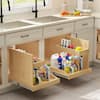HOMEIBRO 19.5 in. W Adjustable Wood Under Sink Caddy Slide-Out Shelf with  Soft Close HD-52120D-AZ - The Home Depot