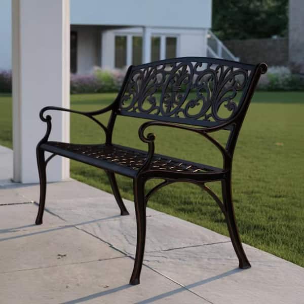 BALKENE HOME Decatur Antique Bronze 40 in. Cast Aluminum Outdoor