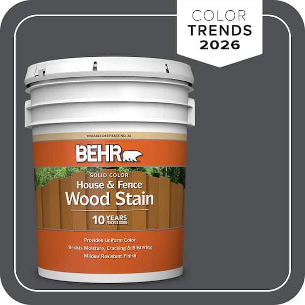 5 gal. #PPU18-01 Cracked Pepper Solid Color House and Fence Exterior Wood Stain