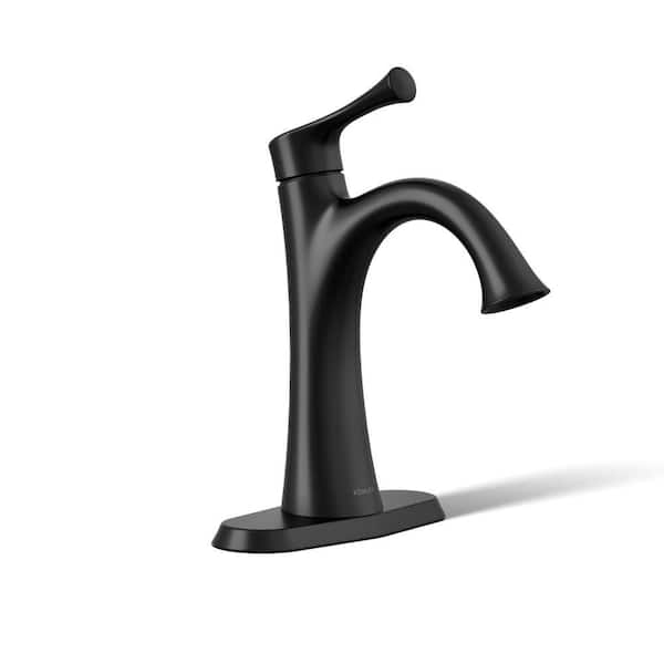 Buckley Single Handle Single Hole Bathroom Sink Faucet in Matte Black - 1.2 GPM