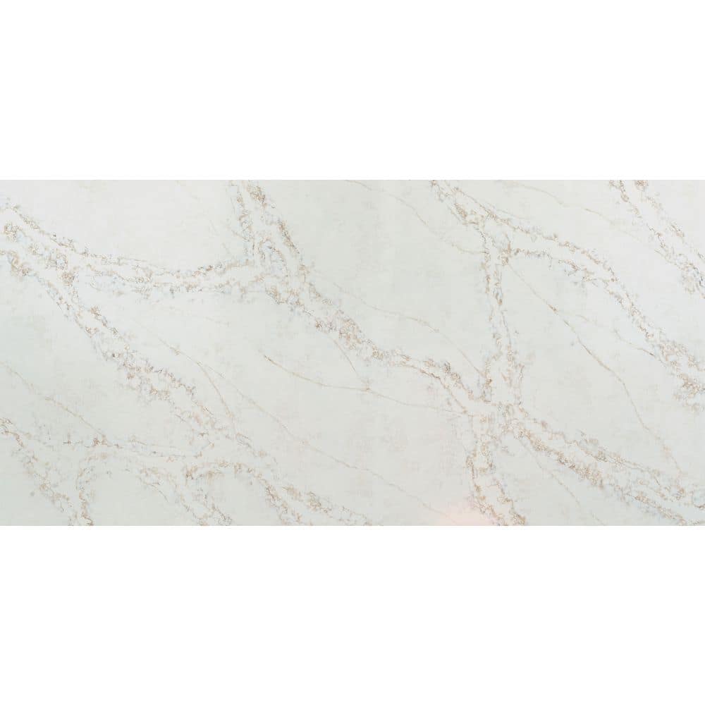 Washed Quartz Raked Quartz Countertop Sample in Sunwashed Stone with Polished Finish BQ6901 ...