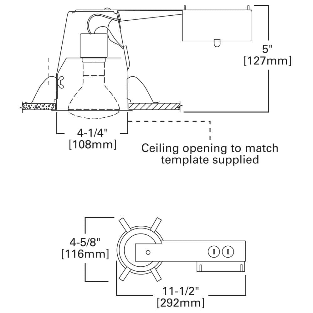 Elegant 4-Inch Aluminum Recessed Lighting Housing, Air-Tite White