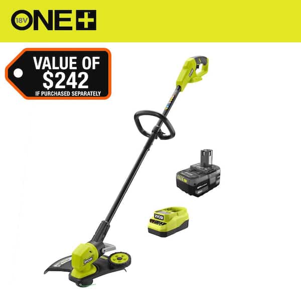 ONE+ 18V 13 in. Cordless Battery String Trimmer/Edger with 4.0 Ah Battery and Charger