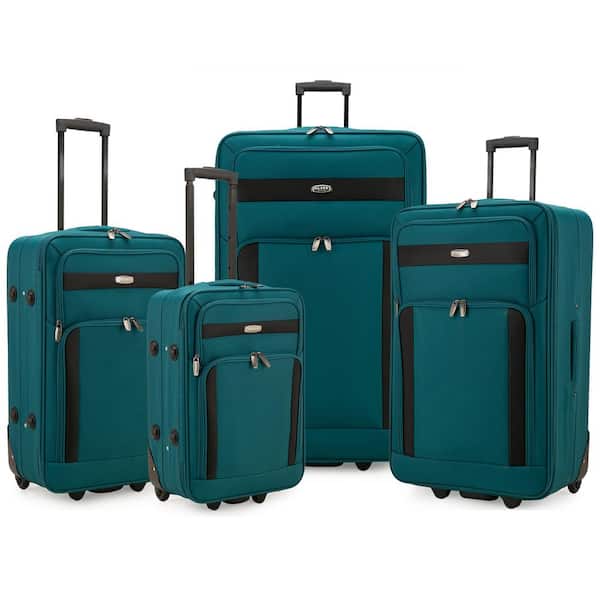ELITE LUGGAGE Cedar 4-Piece Teal Softside Lightweight Rolling Luggage Set