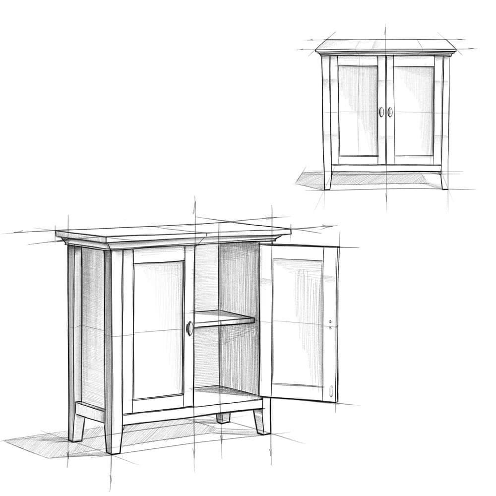 Brunette Brown Solid Wood Office Storage Cabinet with Adjustable Shelving