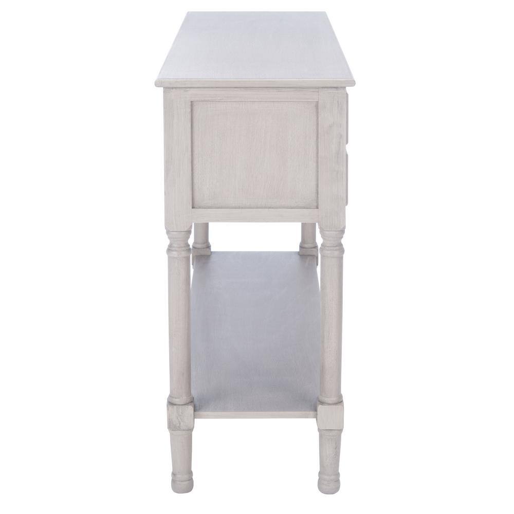 Greige Wood and Metal Hallway Table with Storage
