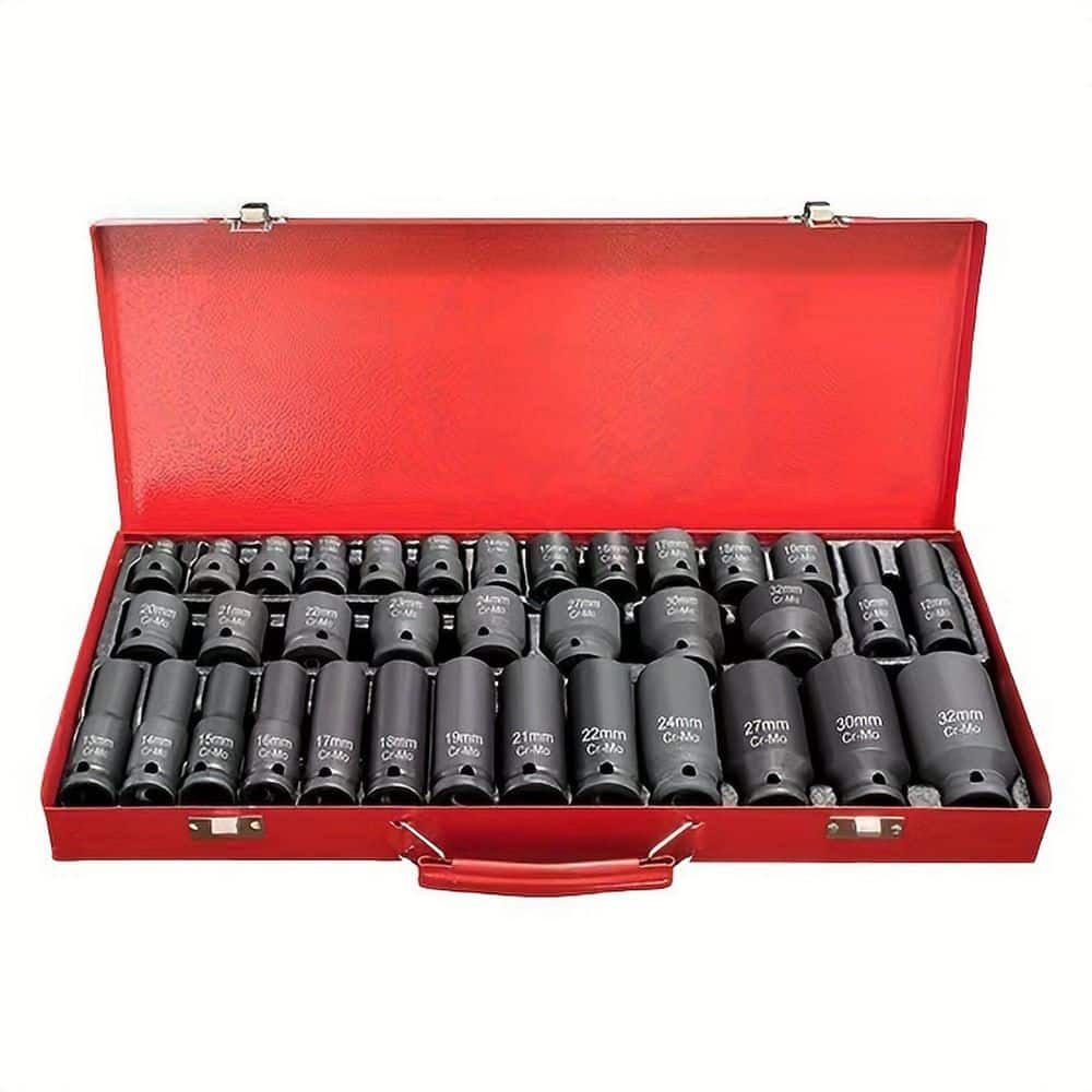 Flynama 35-Piece 1/2 in. Professional Pneumatic Socket Set w/Long
