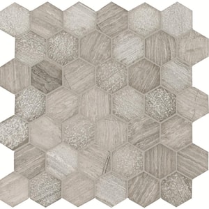 Honeycomb Hexagon 12 in. x 11.75 in. Textured Marble Floor and Wall Tile (9.8 sq. ft./Case)