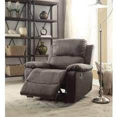 Charcoal Gray Microfiber Recliner with Cushioned Armrests