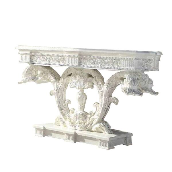Benjara White Wood Top 23 in. Sideboard with Pedestal Base